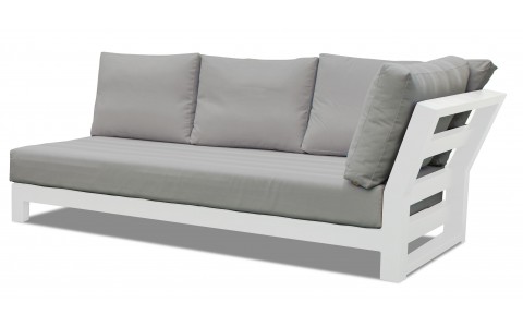 Banquette accoudoir gauche salon Omega tissu Sunbrella |