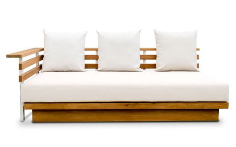 Banquette droite salon London | lux-garden.fr by Nicolazi Design